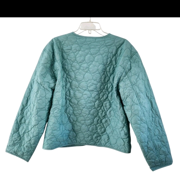 J.CREW Women's Green Snap Button Quilted Heart Jacket Aventurine Size M NEW - Picture 7 of 10